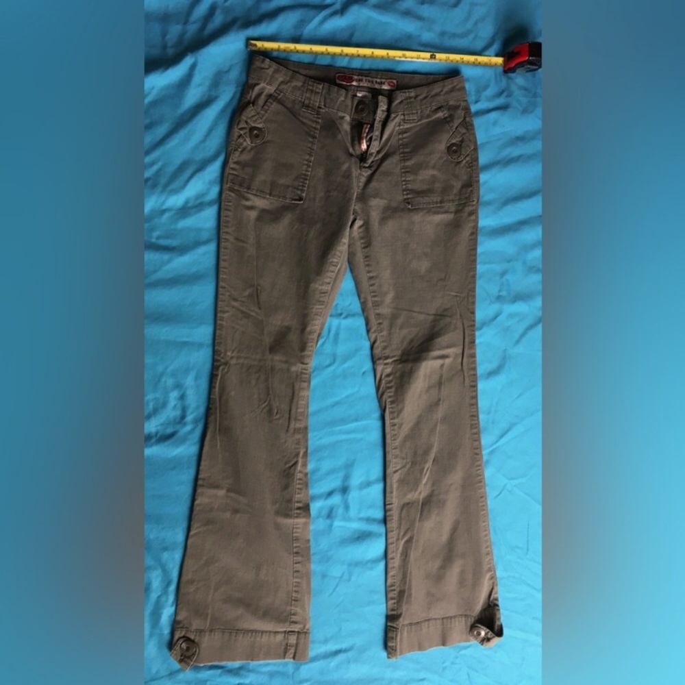 Y2k One tuff babe textured brownish/olive stretchy pants.